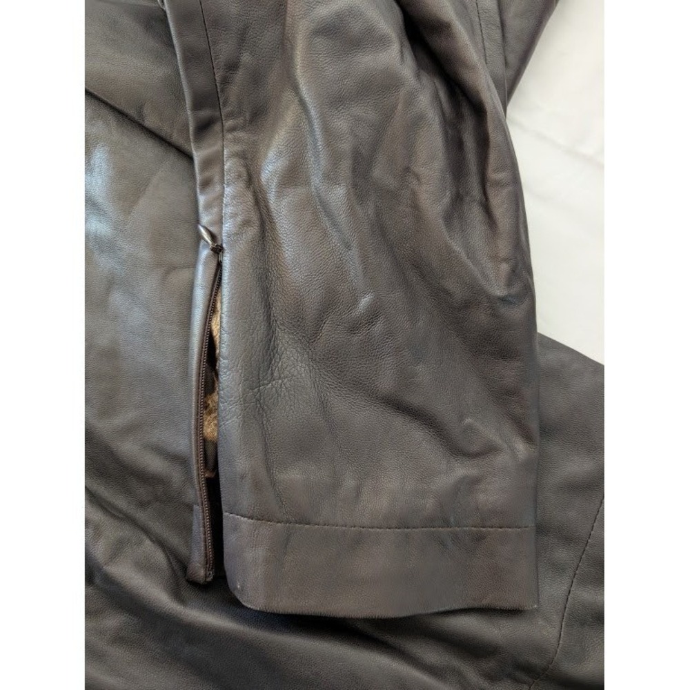 DOLCE GABBANA Leather Pleated High Waisted Trousers Pants Women Made in Italy 42 - Picture 13 of 14